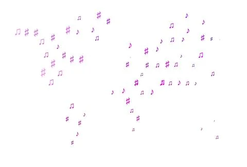 Light Purple vector pattern with music elements. Stock Illustration