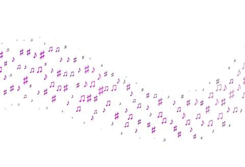 Light Purple vector pattern with music elements. 스톡 일러스트