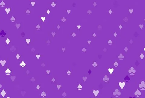 Light Purple vector pattern with symbol of cards. Stock Illustration