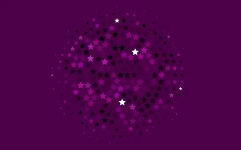 Light Purple vector template with sky stars. Stock Illustration