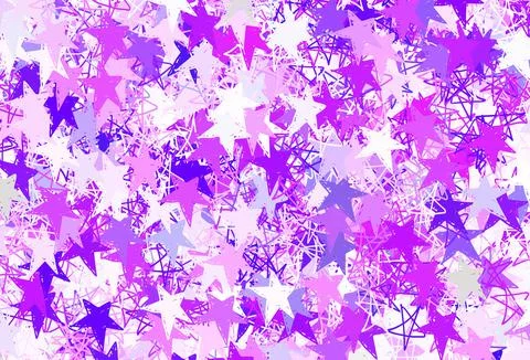 Light Purple vector template with sky stars. Stock Illustration