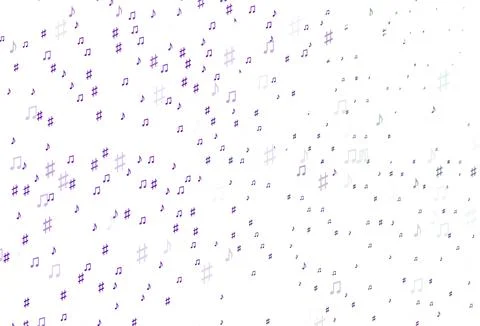 Light Purple vector texture with musical notes. Illustrazione stock