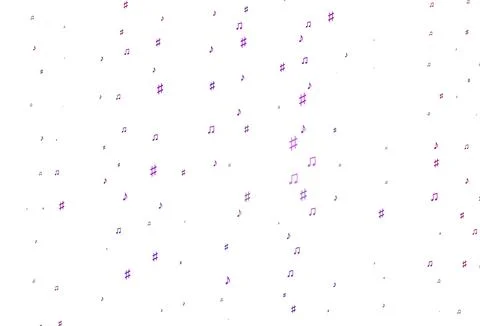 Light Purple vector texture with musical notes. Illustrazione stock