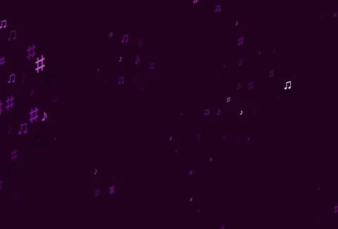 Light Purple vector texture with musical notes. Illustrazione stock