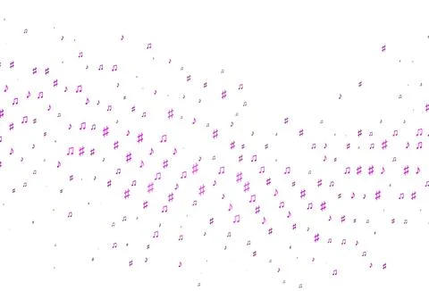 Light Purple vector texture with musical notes. イラスト素材