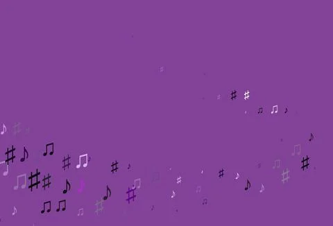 Light Purple vector texture with musical notes. 스톡 일러스트