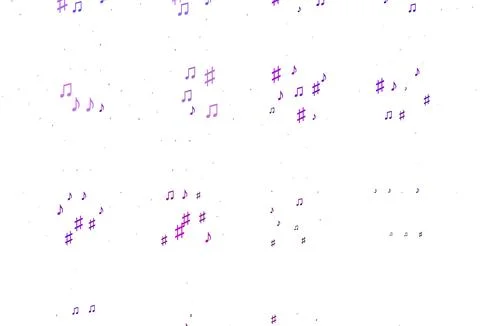 Light Purple vector texture with musical notes. Stock Illustration