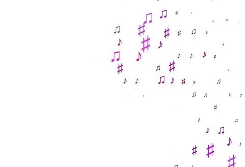 Light Purple vector texture with musical notes. Illustrazione stock