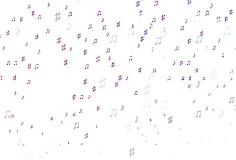 Light Purple vector texture with musical notes. Illustrazione stock