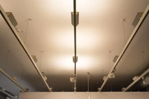 Light Racks Fluorescent Modern Ceiling Decoration Architecture Abstract Per.. Stock Photos