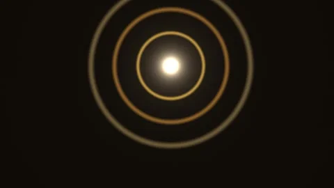 Light radiates from a central point with circular patterns Stock Footage 338187389