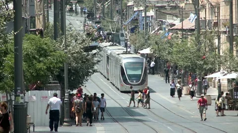 Light rail City Train 1 Stock Footage 19760744