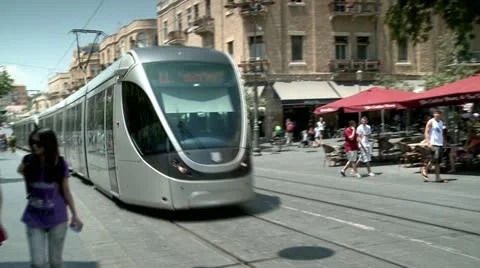 Light rail City Train 2 Stock Footage 19760860
