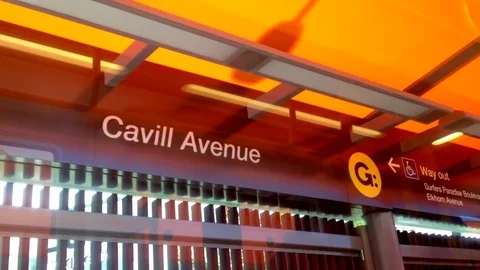 Light Rail Leaving Station Stock Footage 75020413