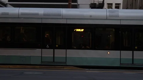 Light Rail Passing in Downtown Phoenix Stock Footage 116588980