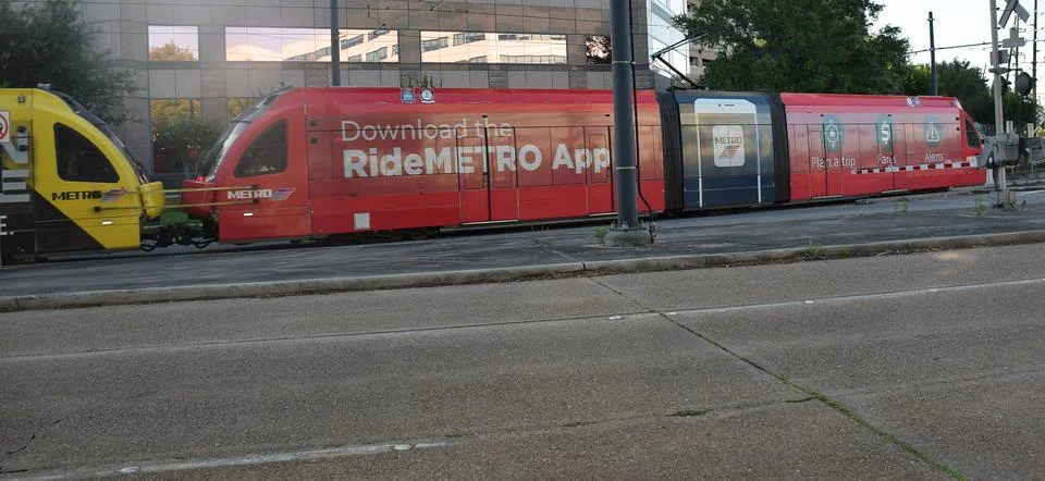 Light rail side angle shot Stock Photos