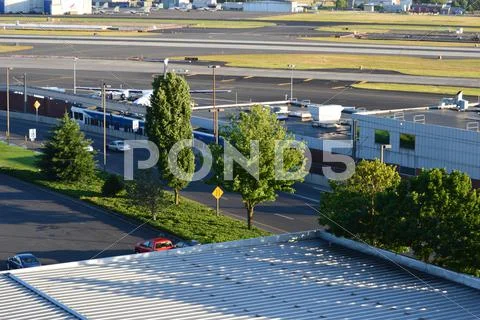 Light Rail Train At Airport Stock Photos
