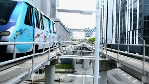 Light Rail Train in the City Stock Footage 238723650
