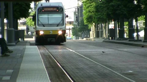 Light Rail  Train Dallas Texas Video stock 1806147