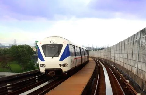 Light Rail Train or LRT on the move Stock Photos