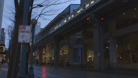 Light Rail Train in Seattle, Washington Stock Footage 115500669