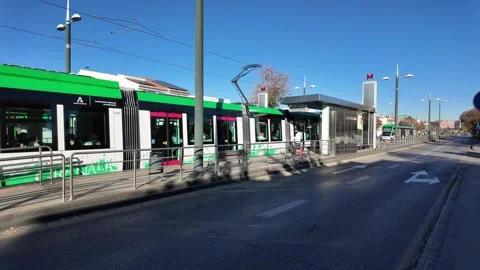 Light rail tram in Granada, Spain Stock-Footage 296195418