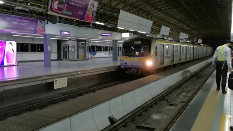 Light Rail Transit Recto Avenue Station Train Arrival Stock Footage 167042679