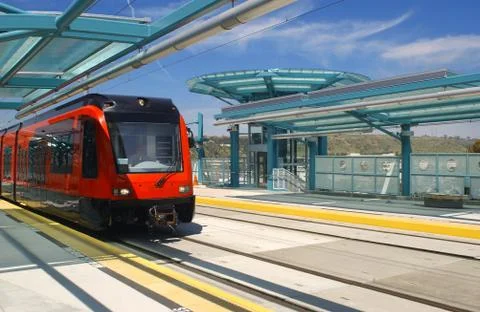 Light rail trolley Stock-Fotos