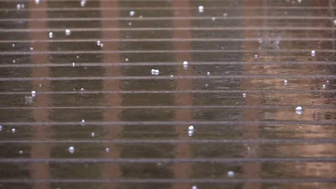 Light Rain After Hail Stock Footage 78496201