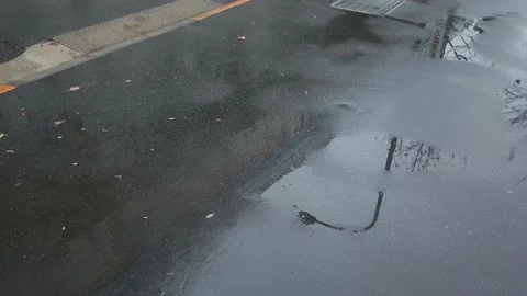 Light Rain Hitting the Ground in Tokyo | 4K 24 FPS Stock Footage 191542043