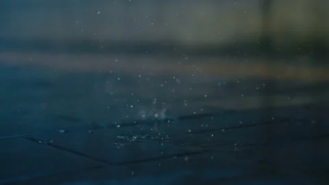 The light rain on the road in the evening Video stock 235022367