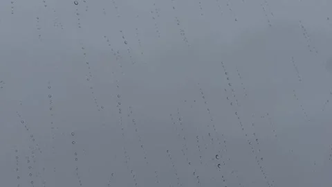 Light Rain Seen Through Window Glass with Natural Rain Audio – 4K 動画素材 329892349