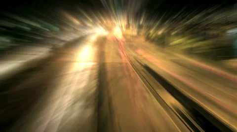Light Ray Effect of Long Exposure of Freeways in Downtown Portland OR at Night Video stock 29103752