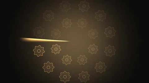 Light ray moves through a pattern of gears on a dark Stock Footage 339513681