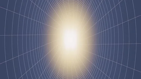 Light ray tunnel moving towards bright center in abstract scene Stock Footage 337410918