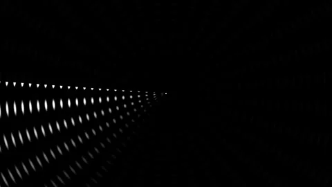Light rays appear in dark tunnel with circular patterns Stock Footage 339306077