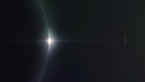 Light rays behind the planet | Stock Video | Pond5