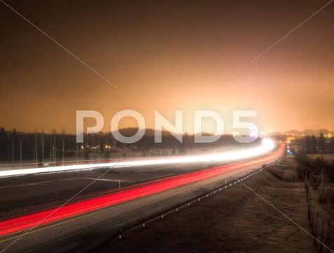 Light Rays Of Cars On A Highway