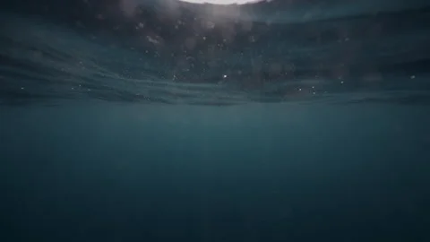 Light Rays In Dark Underwater Ocean Abyss Background Darkness Dread Mystery Video stock 289327532