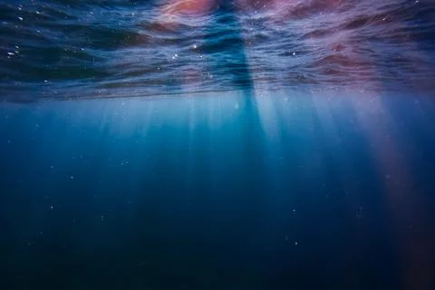 Light rays entering into water Stock Photos