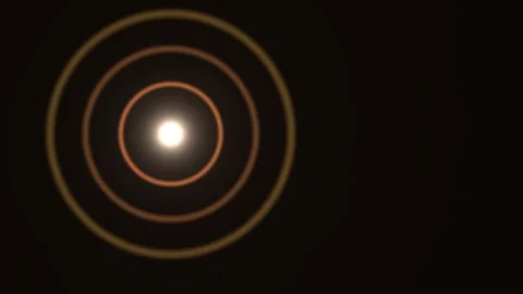 Light rays expand in circles in a dark space Stock Footage 339069110