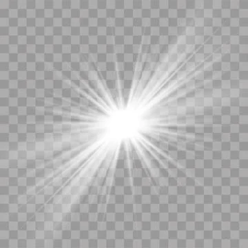 Light rays flash sun star shine radiance effect Stock Illustration
