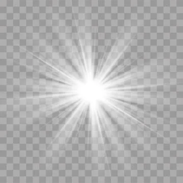 Light rays flash sun star shine radiance effect Stock Illustration