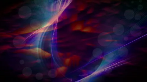 Light rays floating around a  blue/purple fractal. HD 1080i Stock Footage 114002