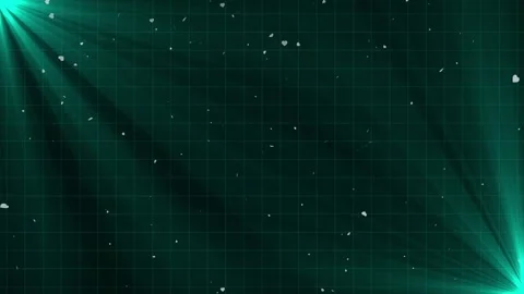 Light rays with flying glitter particles in air mist or steam animation. Stock Footage 332998920