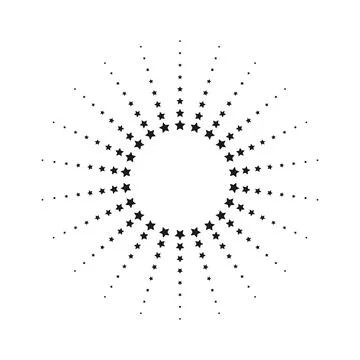 Light rays frame made with stars. Shine burst background. 스톡 일러스트