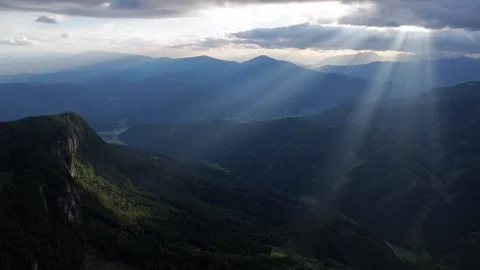Light rays in mountains 2 Stock Footage 314990584