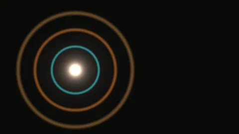 Light rays moving in circular patterns on a dark background Stock Footage 338316642