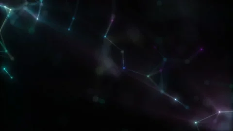 Light rays of neon color. The movement of geometric shapes on a dark background. Stock Footage 124020507
