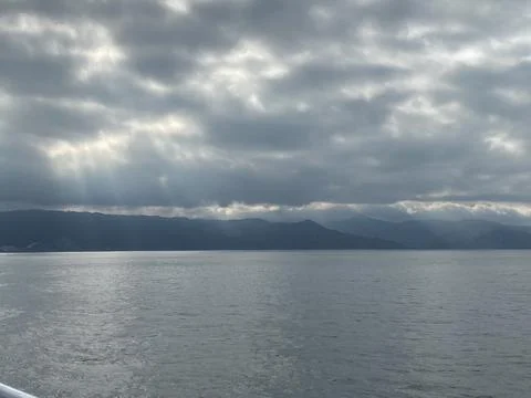 Light Rays over the ocean Stock Photos